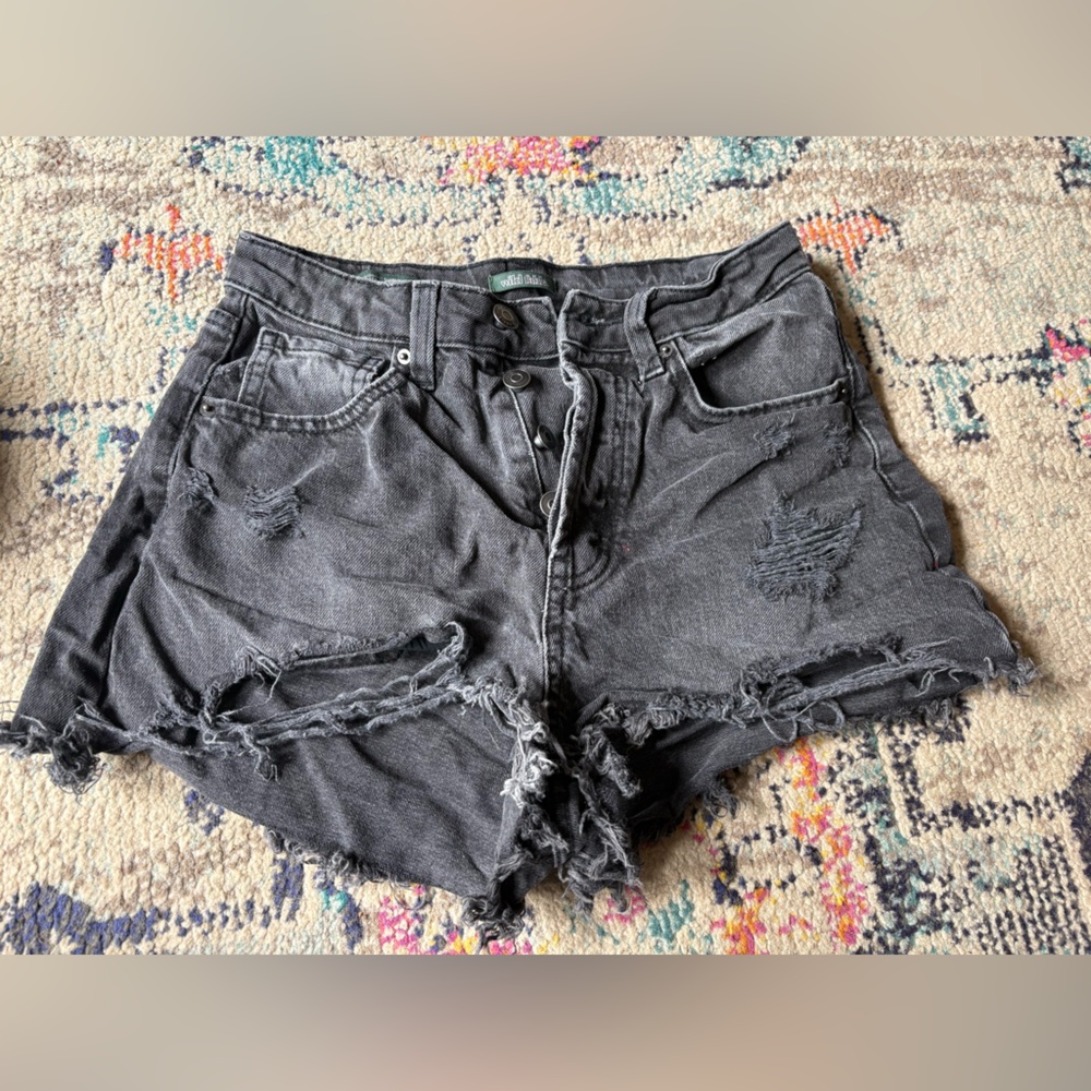 Wild Fable Distressed Black Denim Shorts